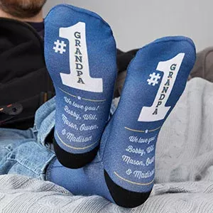#1 Grandpa Personalized Adult Socks