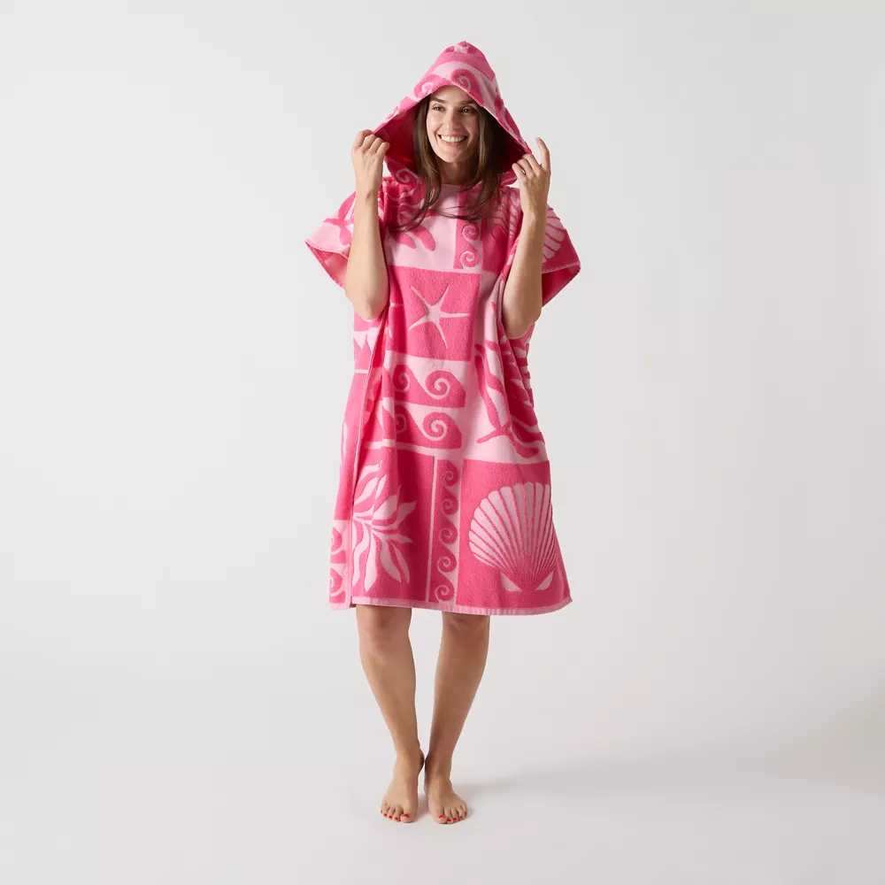 Azalea Pink Hooded Beach Towel