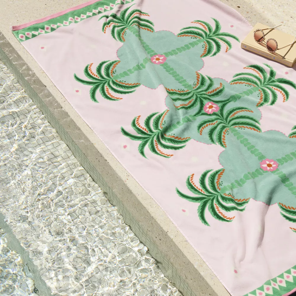 Luxe Velour Mirrored Palm Beach Towel