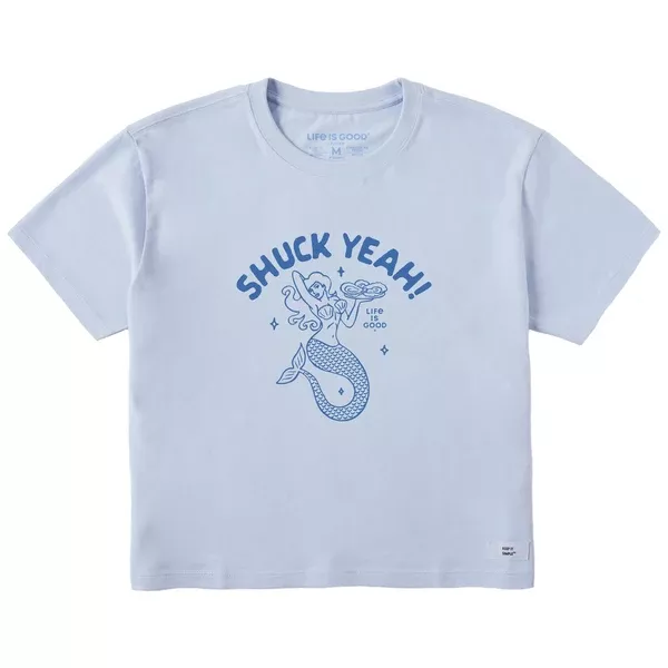 Women's Shuck Yeah! Mermaid Short Sleeve Crusher Boxy Tee
